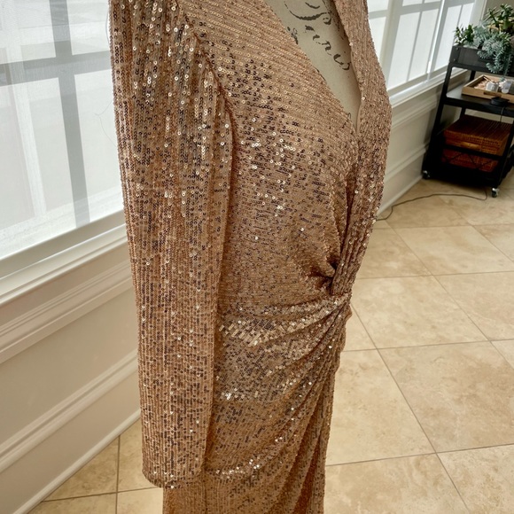 Ieena for Mac Duggal Sequin Knotted Midi Dress - Picture 8 of 11